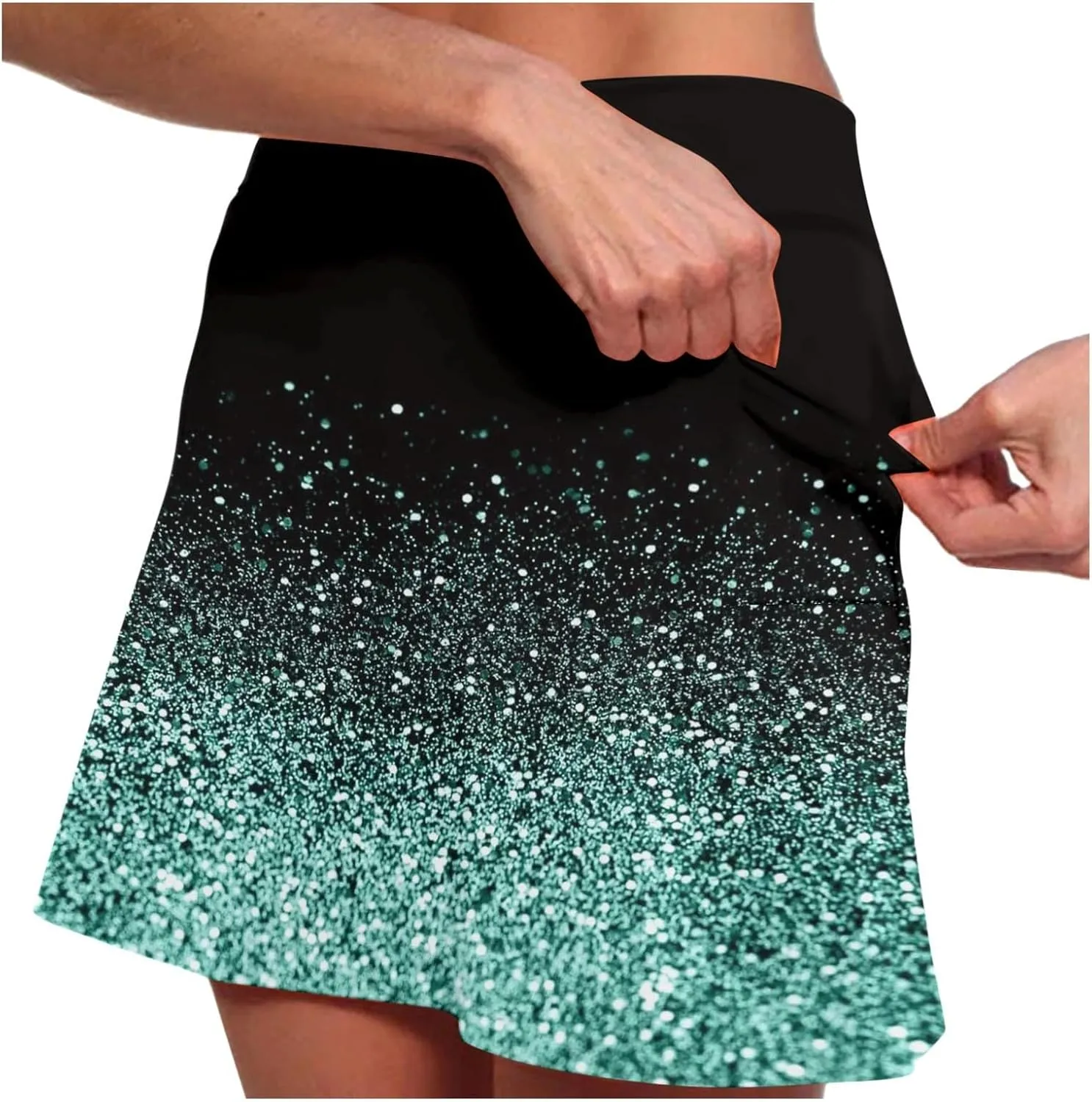 Women's Skorts Athletic Casual High Waisted Stretchy Tennis Skirt Athletic Workout Skorts for Woman with Short Pockets Z02- Green Medium