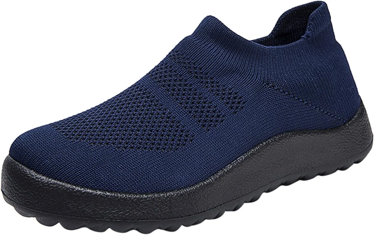 Womens Sneakers Comfortable Slip-On Sports Shoes for Sp Breathable Fly Woven Mesh Casual Design with Waterproof Features Size 41 (6 UK DarkNavy)
