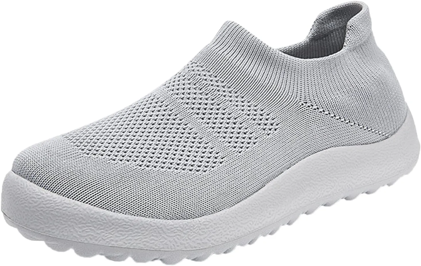 Womens Sneakers Comfortable Slip-On Sports Shoes for Sp Breathable Fly Woven Mesh Casual Design with Waterproof Features Size 41 (6 UK Gray)