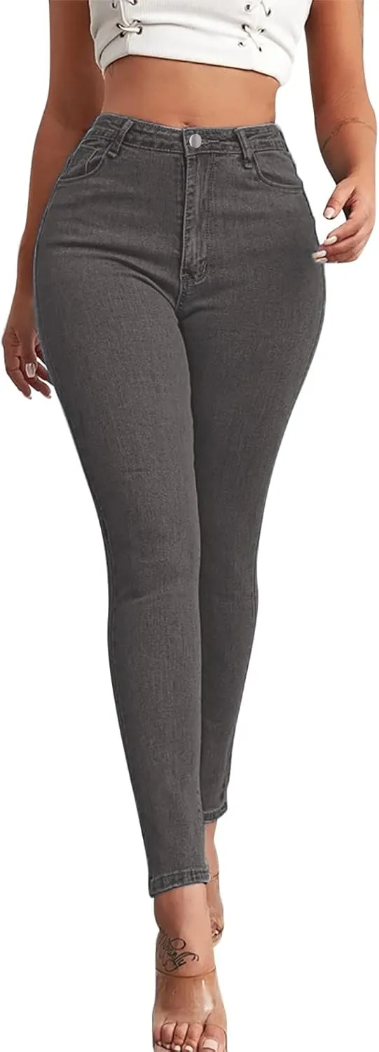 Women's Stretchy Skinny Jeans High Waisted Slim-Fit Butt Lifting Jeggings Sexy Comfy Plus Size Long Denim Pencil Pant