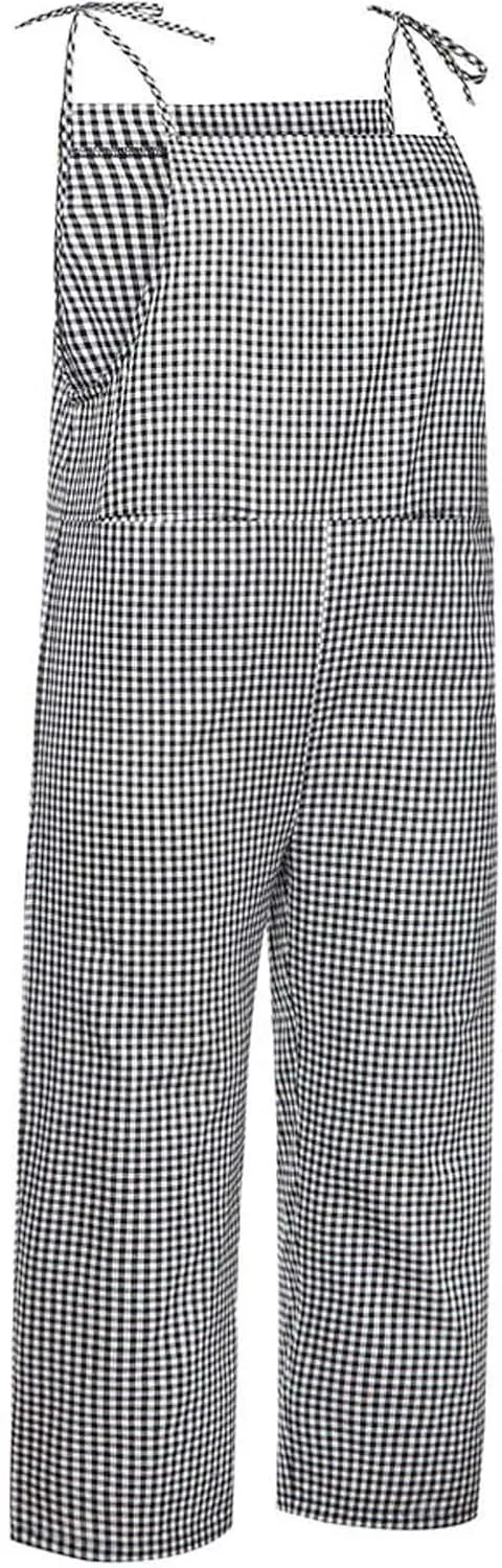 Womens Striped Plaid Jumpsuit Summer Overalls Big Pockets Plus Size Baggy Casual Romper 2024 Trend Outdoor Versatile Playsuit