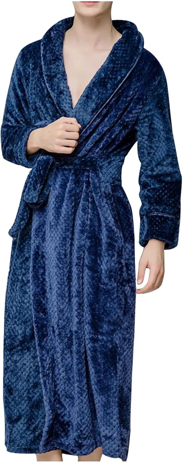 Womens Winter Hoodie Bathrobe Soft Fluffy Robe Plush Fuzzy Pajama Warm Fleece Belt Sleepwear Extended Thicken Pyjamas