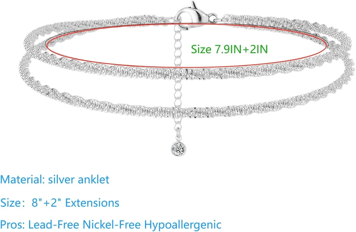 Women's Yellow/Gold And Silver Layered Anklets 14K Gold Plated Anklets Stacked Layered Anklets Anklets Do Not Tarnish Waterproof Beach Women's Gold Jewelry