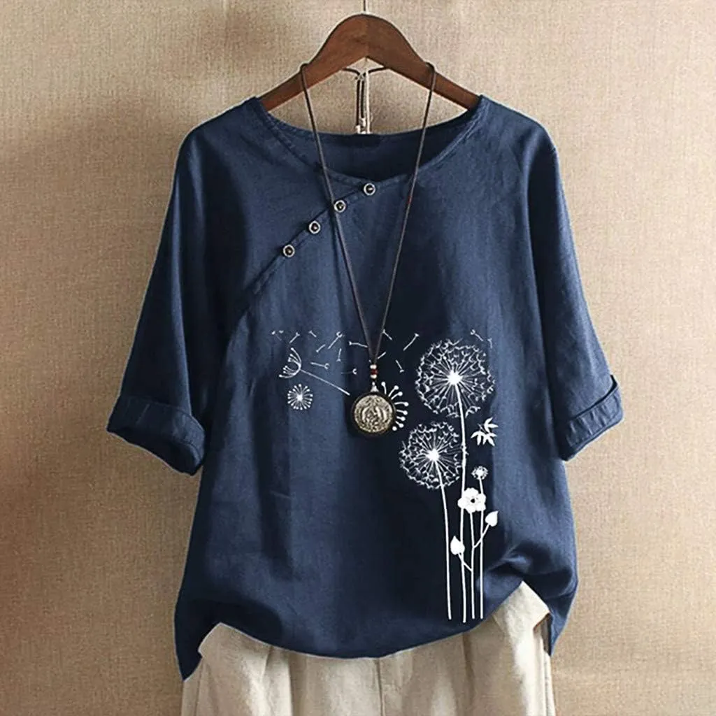 Workout Tops for Women Plus Size Oversized Crew Neck Linen Tops for Women Short Sleeve Cotton Blend Tee Shirts