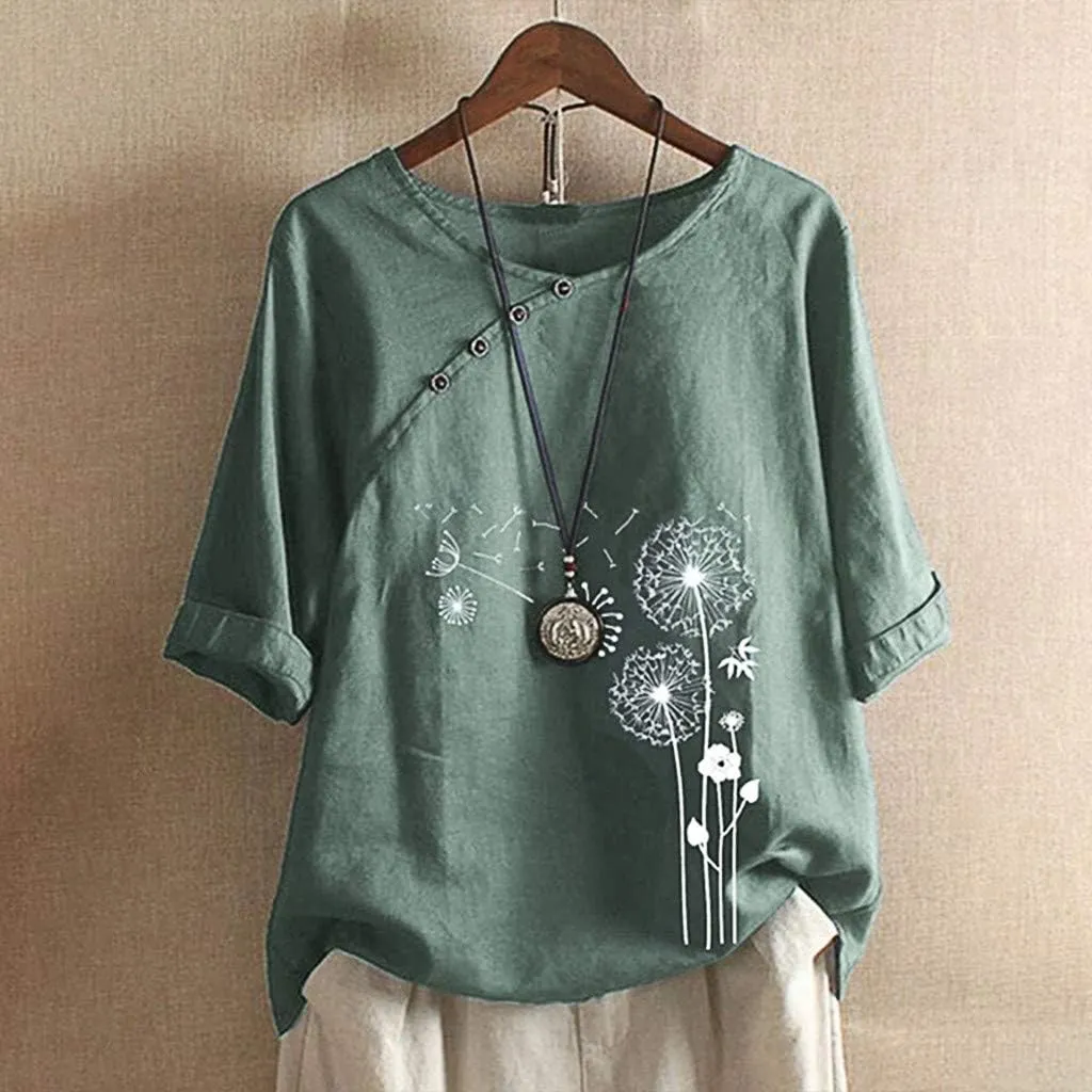 Workout Tops for Women Plus Size Oversized Crew Neck Linen Tops for Women Short Sleeve Cotton Blend Tee Shirts