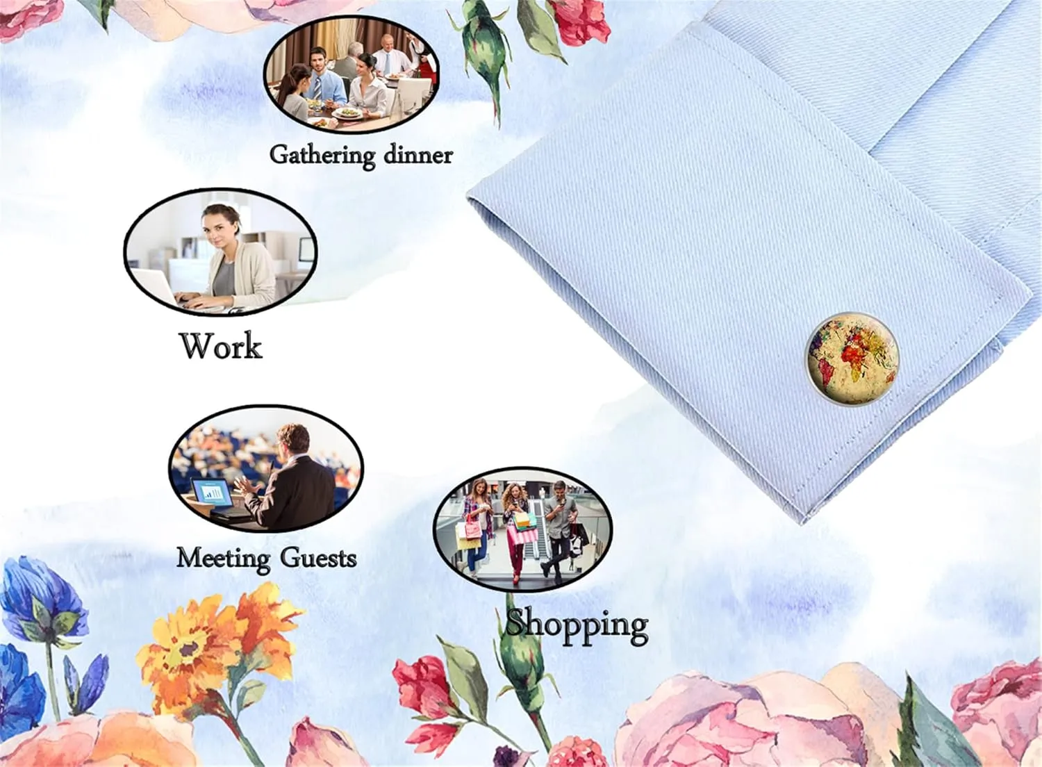 XUTAI Cufflinks for Men Classic Cuff Links for Tuxedo Shirts Business Wedding 2pcs in Gift Box