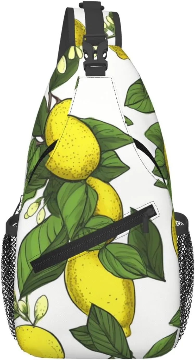 Yellow Fresh Lemons Cross Chest Bag Diagonally Sling Backpack Outdoor Travel Cycling Bag for Men Women