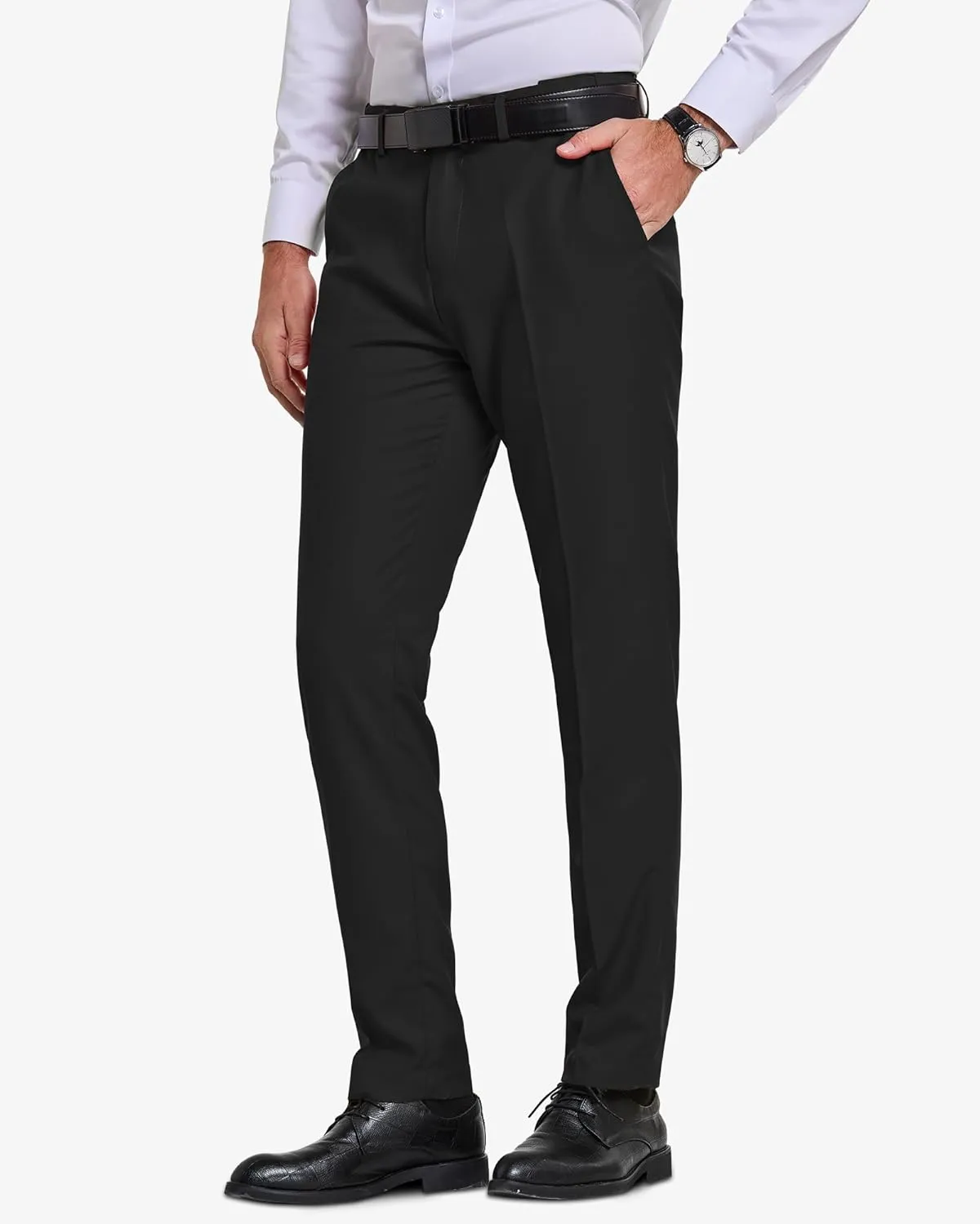 YND Men's Business Suit Pants Slim Fit Flex Flat Front Pant