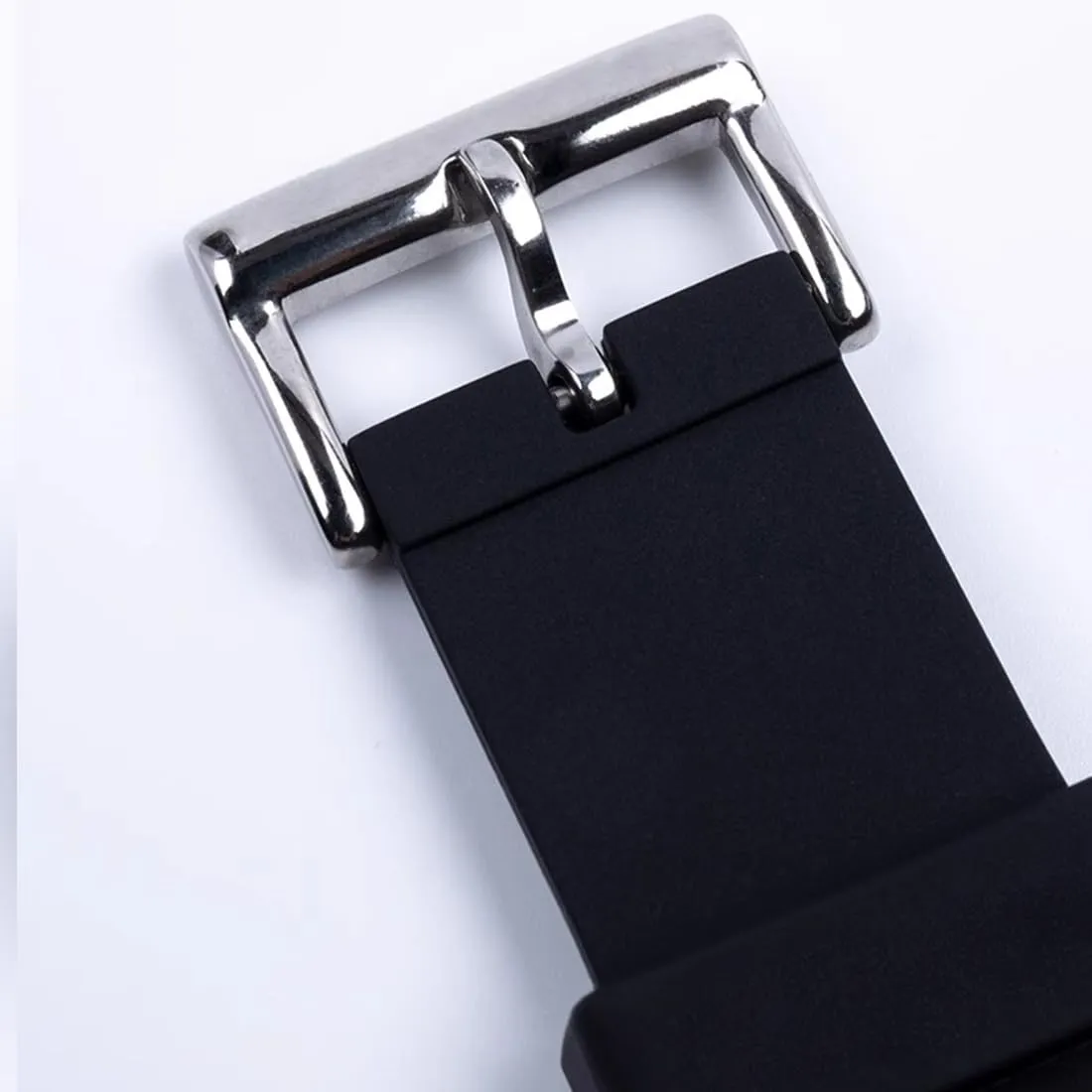 ZHUOLEI Black Silicone 22mm Rubber Watch Band Lug Width 8mm with Stainless Steel Buckle with Tool Replacement for Women's Watches