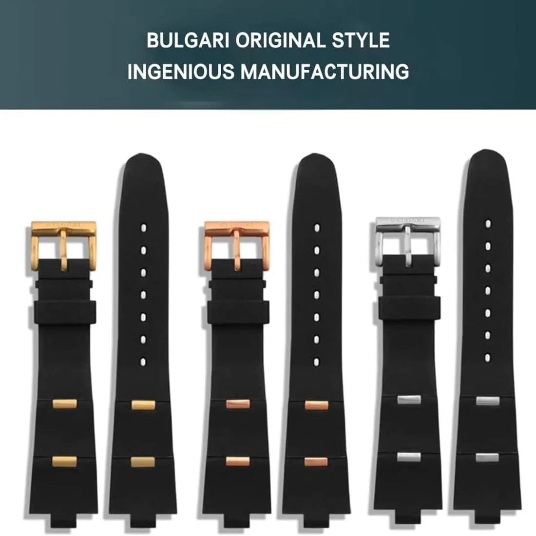 ZHUOLEI Black Silicone 22mm Rubber Watch Band Lug Width 8mm with Stainless Steel Buckle with Tool Replacement for Women's Watches