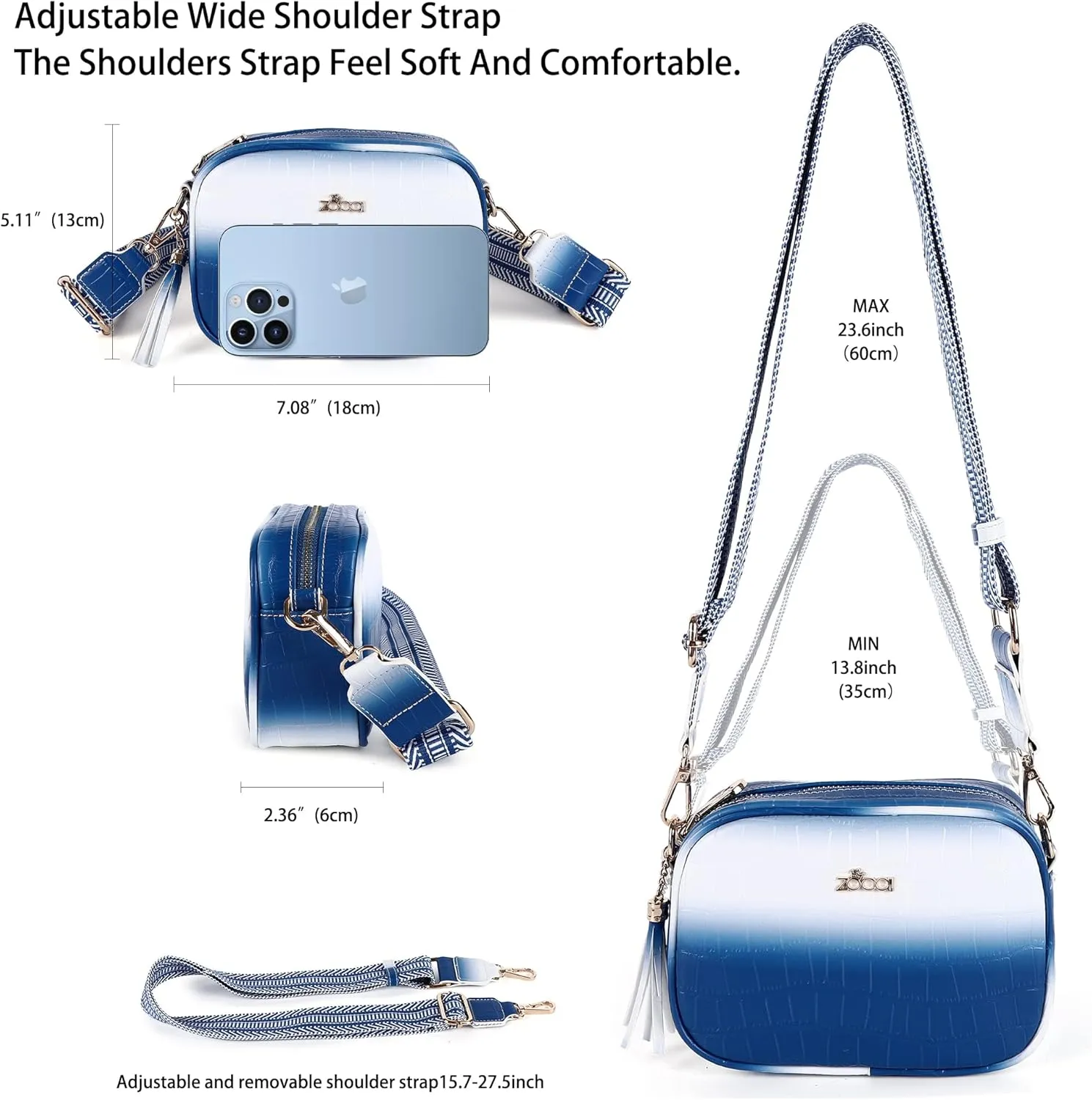 ZOCAI Camera Crossbody Shoulder Bags for Women Small Cluth Vegan Leather Handbag Purses with Adjustable Strap Lightweight